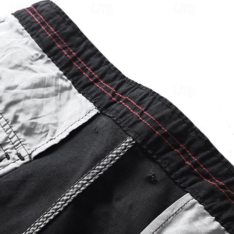 Men's Cargo Pants Joggers Trousers Buttons Multi Pocket Elastic Cuff Plain Wearable Outdoor Daily Camping & Hiking Fashion Classic Black Army Green3