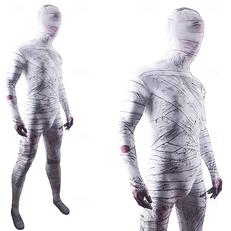 Mummy Halloween Cosplay Costume Masquerade Adults' Men's Women's Carnival Masquerade Party Halloween Masquerade Easy Halloween Costumes Dress Up4