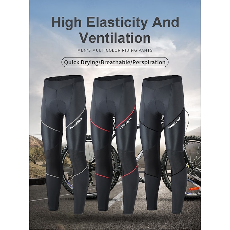 Men's Bike Pants Bike Bottoms Sports 4D Pad Soft Compression Elastic Black Red Clothing Apparel Bike Wear