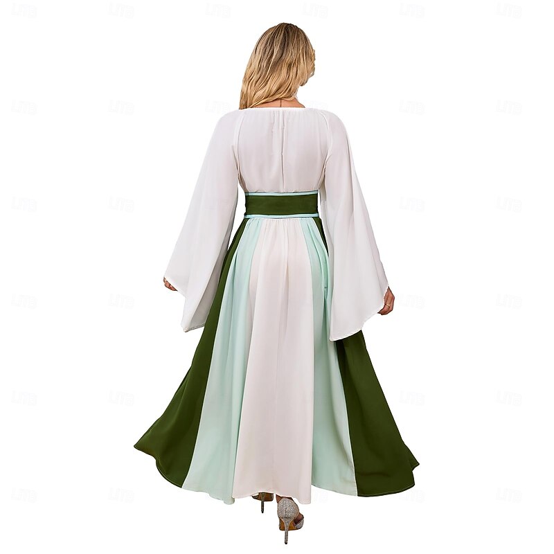 Retro Vintage Medieval Renaissance Dress Regency Inspired Dress Elf Viking Elven Fancy Dress Women's Celtic Pirate Fantasy Halloween Carnival Masquerade Party LARP Ren Faire Adults' Dress4