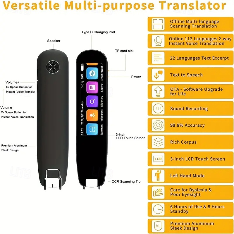 Translation Scanner Pen Mobile Scanner Translator Reading Pen Language Translation Device OCR Digital for Language Learners4
