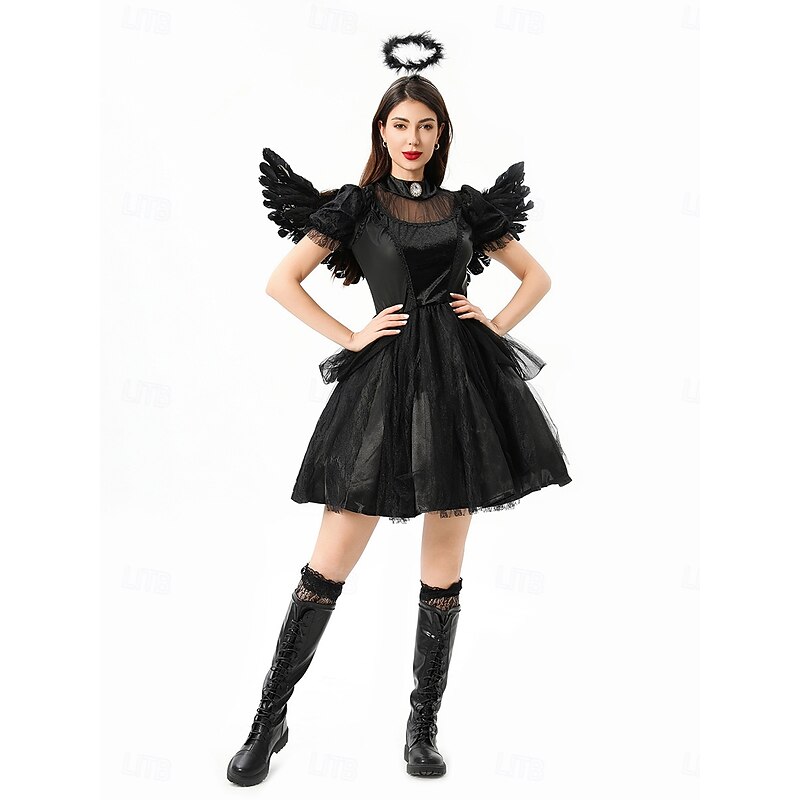 Angel / Devil Vampire Halloween Halloween Group Family Costumes Walpurgis Night Punk & Gothic Kid's Adults' Women's Girls' Carnival Party / Evening Easy Halloween Costumes Dress Up4