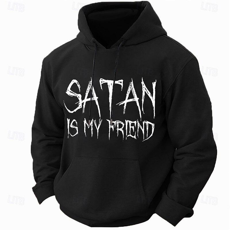 Halloween Men's Santa Claus Creepy Lettering Hoodie Hoodies Sweatshirt Fashion Daily Long Sleeve Hooded Christmas Black Blue Pocket 3D Print Fall Winter Designer4