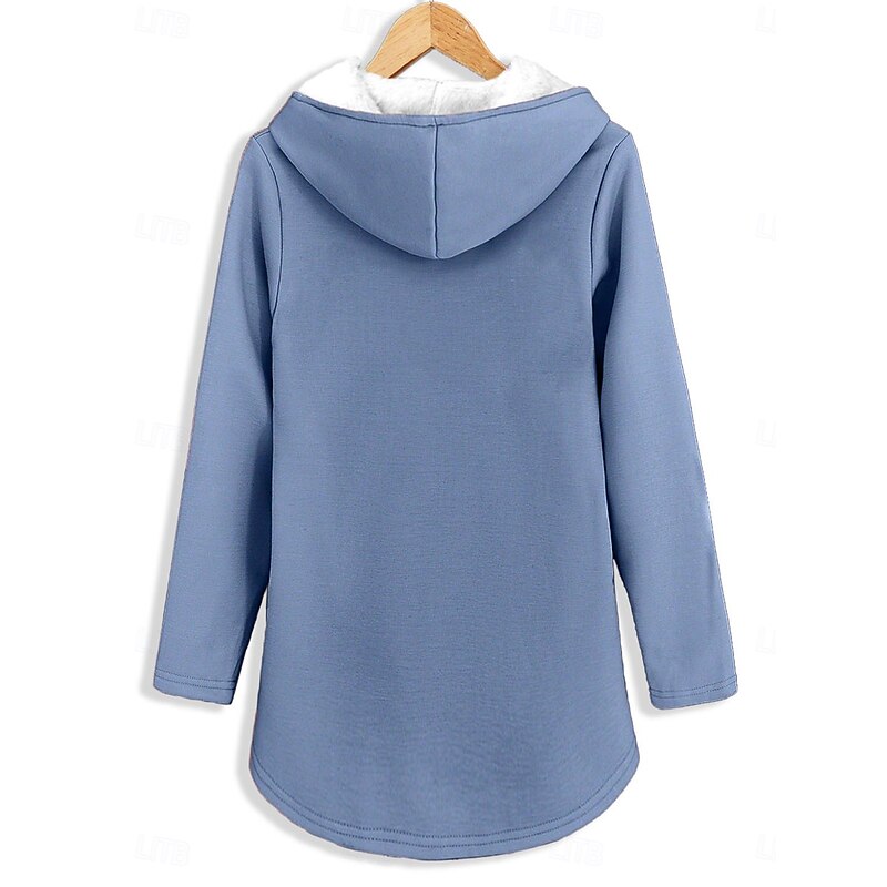 Women's Hoodie Sweatshirt Pullover Fleece Lined Warm Pajamas Letter Street Dailywear Button Print Casual Long Sleeve Micro-elastic Fall Winter Comfrt Breathable Soft Fabric2