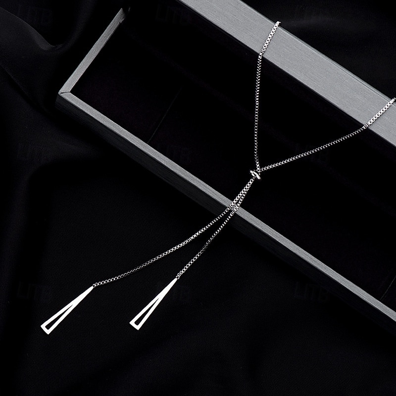 Minimalist Geometric Long Pendant Necklace for Women – Elegant Chain Jewelry for Office, Casual, and Evening Wear2