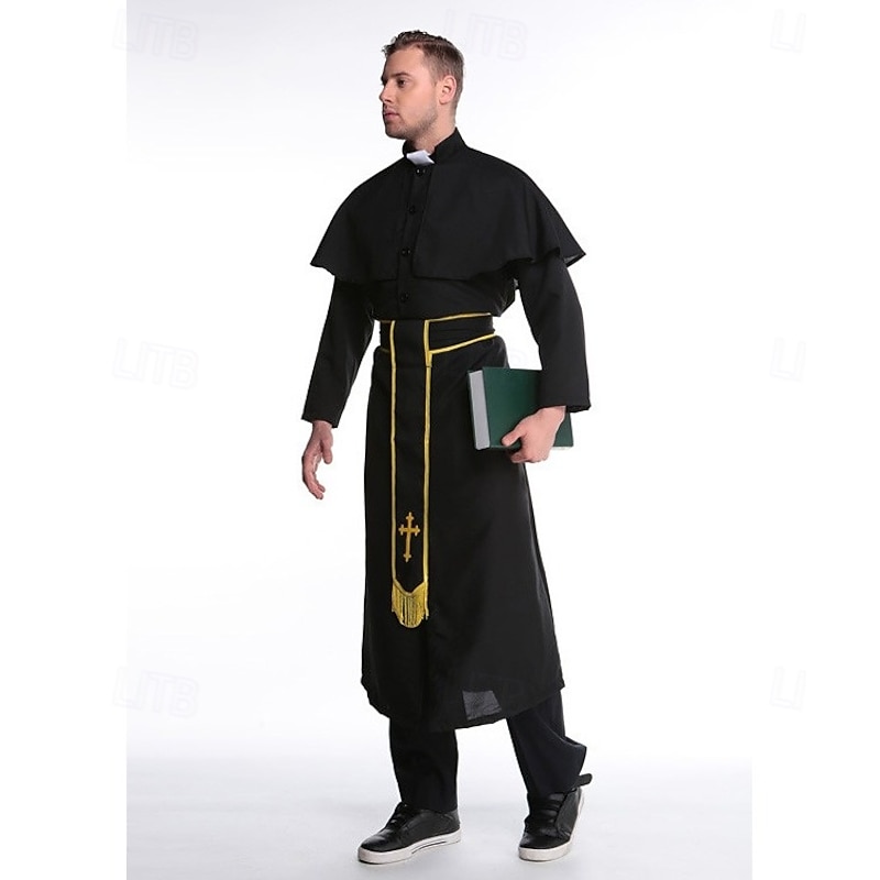 Nun Priest Halloween Cosplay Costume Couples' Costumes Couples Cosplay Sexy Costume Adults' Men's Women's Carnival Masquerade Easy Halloween Costumes Dress Up4