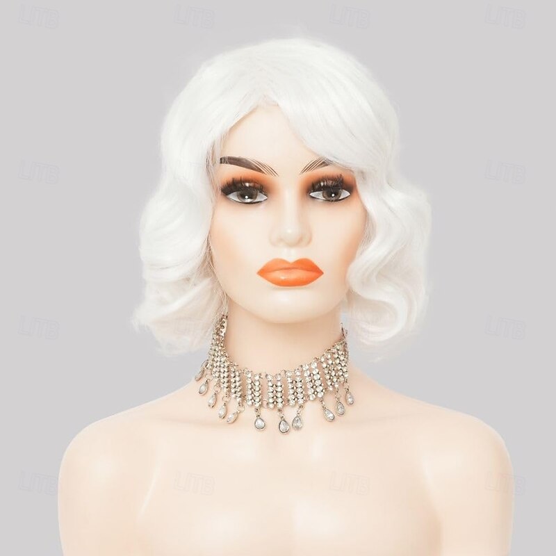 Short Curly Wig for Women 1920s Finger Wave Wig Cosplay Carnival Synthetic Hair Wigs Halloween Wigs2