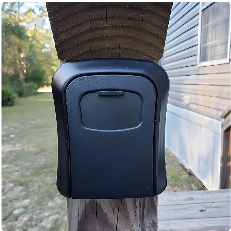 Wall Mount Key Lock Box 4 Password Code Security Lock No Key for Home Office Key Safe Secret Storage Box Organizer3