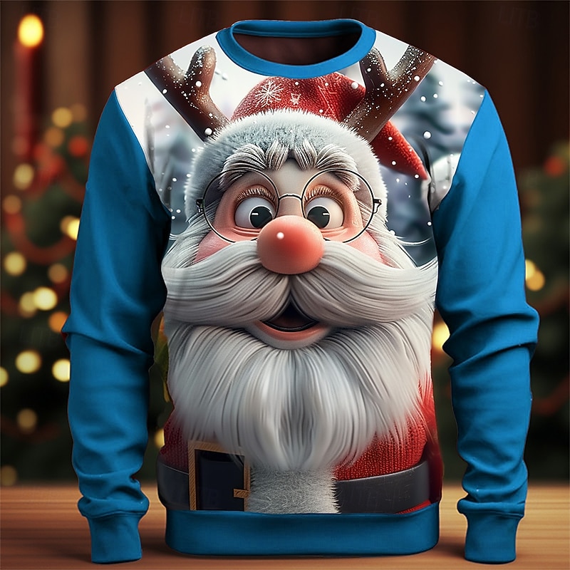 Christmas Men's 3D Print 3D 3D Cartoon Sweatshirts Sweatshirt Sweatshirt Long Sleeve Sweatshirt Crew Neck 3D Funny 3D Print Christmas Vacation Party Crewneck 3D Print 3D Winter Spring &  Fall2