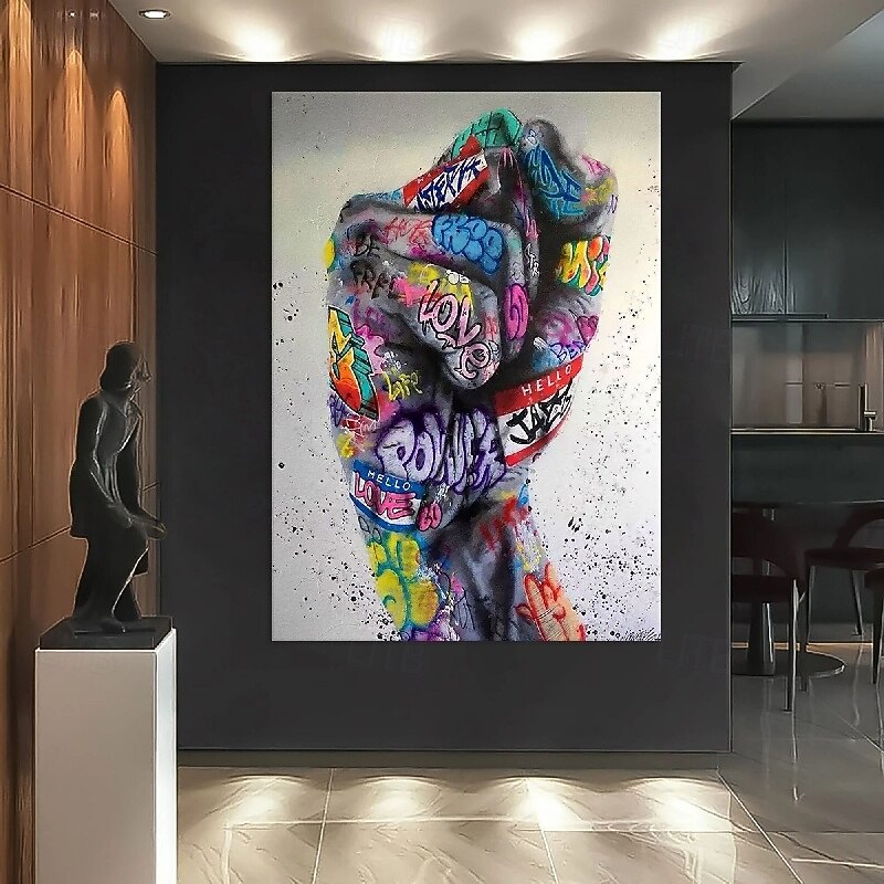 Street art oil painting handmade Abstract Street Arthritis Paintings On Canvas pop art Textured oil Painting handpainted pop art Modern Wall Art Hand Painted Artwork for Living Room bedroom Wall Decor4