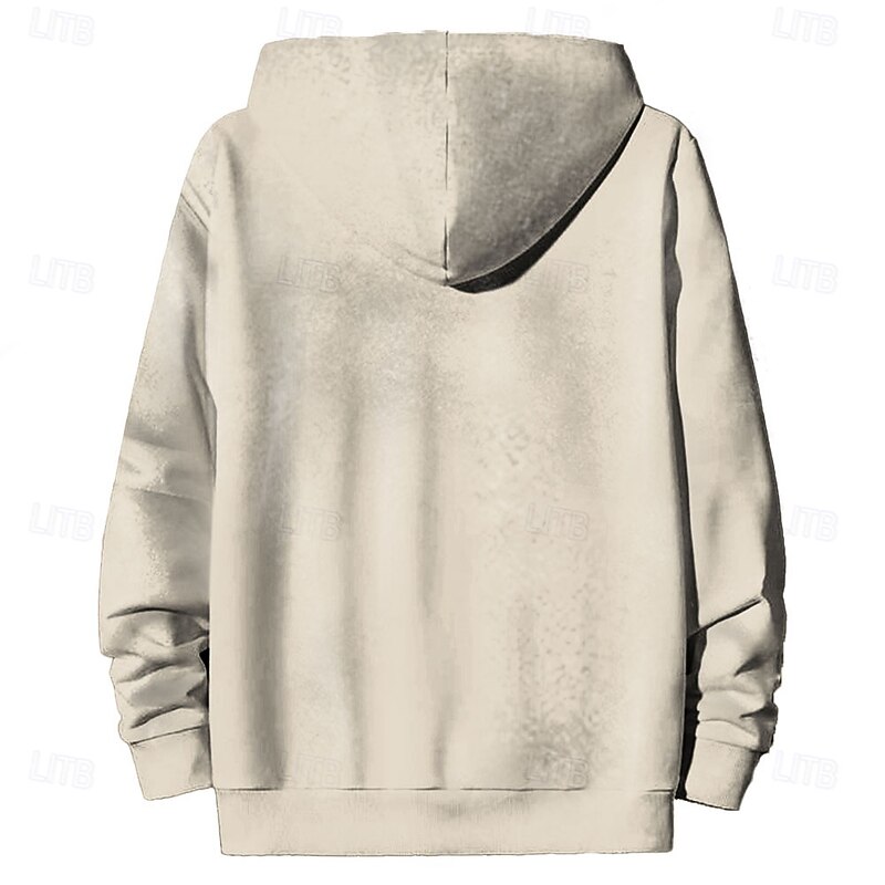 Men's Poker Hoodie Hoodies Sweatshirt Fashion Casual Long Sleeve Hooded Sports Outdoor Streetwear White Beige Pocket 3D Print Fall Winter Designer2