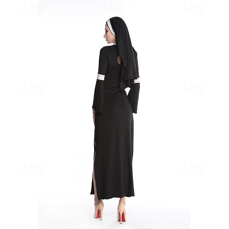 Nun Halloween Cosplay Costume Cosplay Sexy Costume Adults' Women's Halloween Carnival Easy Halloween Costumes Dress Up3
