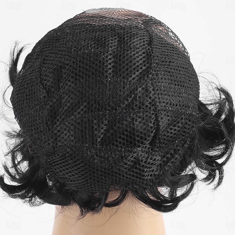 Black Old Man Wig Bald Wig with Hair On Sides Balding Wig Bald Wig for Adults 100 Days of School Costume Short Synthetic Wig for Cosplay Costume Halloween Party3