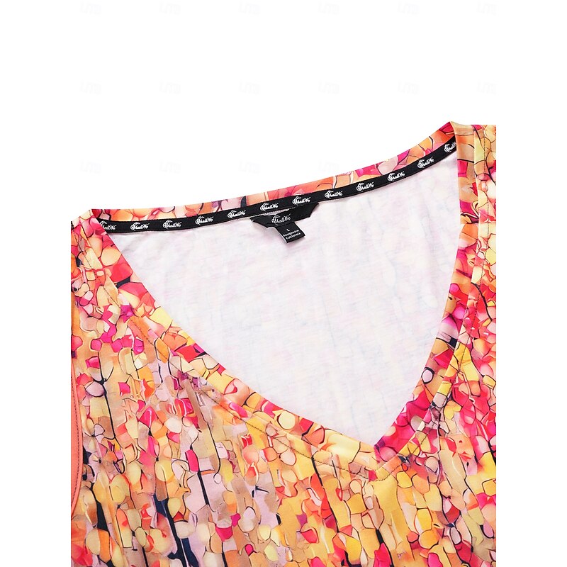 Women's Camisole Tank Top Mosaic Stained Glass Print Sleeveless V-Neck Summer Casual Beach Multi-Color Red Blue Green Flowy Relaxed Fit Clothing Apparel4