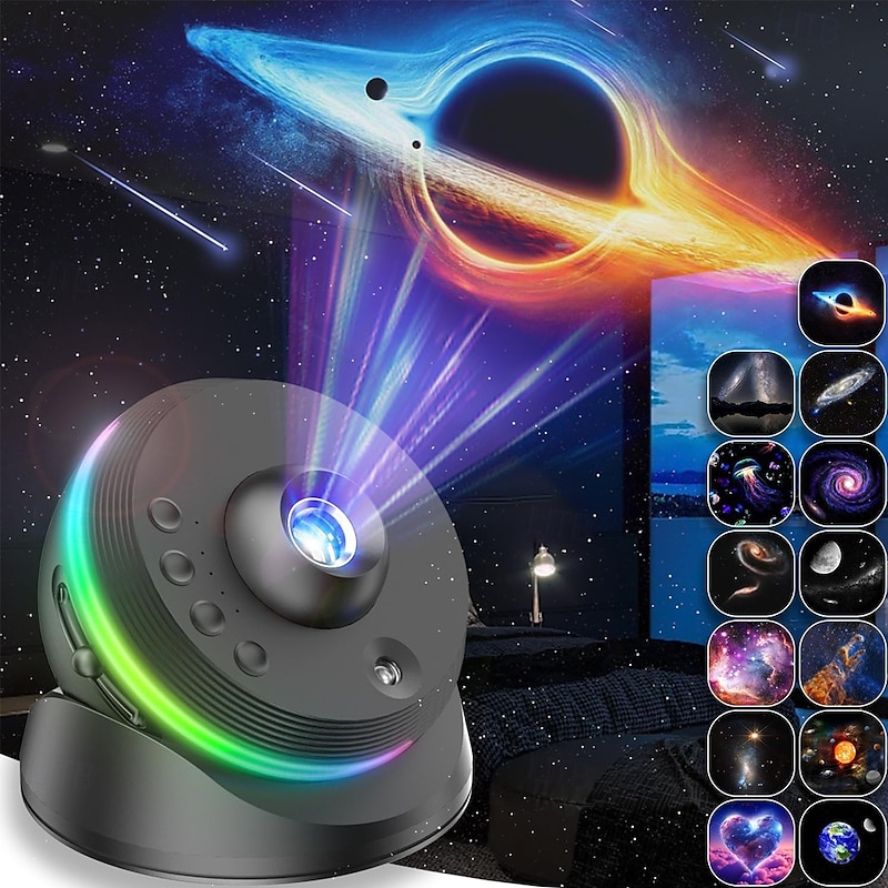 Galaxy Projector 13-in-1 Meteor HD Planetarium 360° Rotating Star Projector with Timed Function, Extra-Large Coverage for Kids & Adults, Perfect for Bedroom, Home Theater, and Living Room Decor