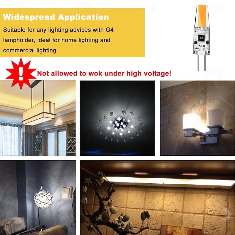 10pcs LED G4 Bi-pin Lights 2W Bulbs High Efficiency Light, No Flickering for Crystal Chandelier, Pendant, Kitchen, Study, Toilet4