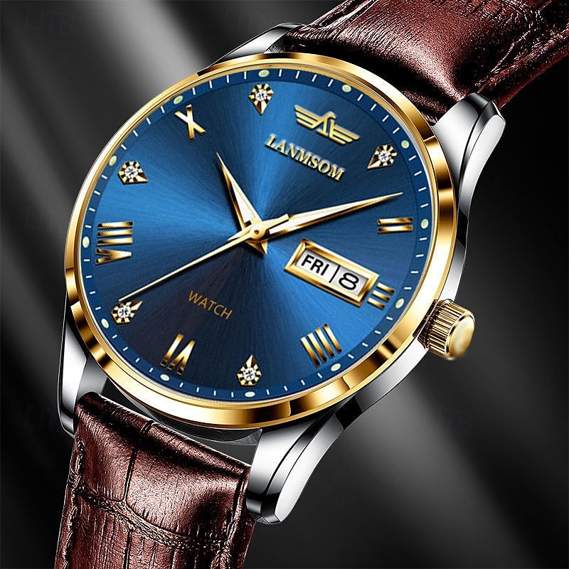 Brand Trend Fashion Sports Dual Calendar Waterproof Night Light Fully Automatic Steel Strip Quartz Men's Watch4