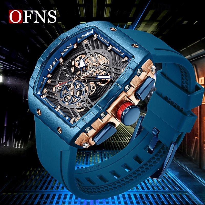 Men Quartz Watch Creative Fashion Business Wristwatch Luminous Calendar Chronograph Waterproof Rubber Strap Watch