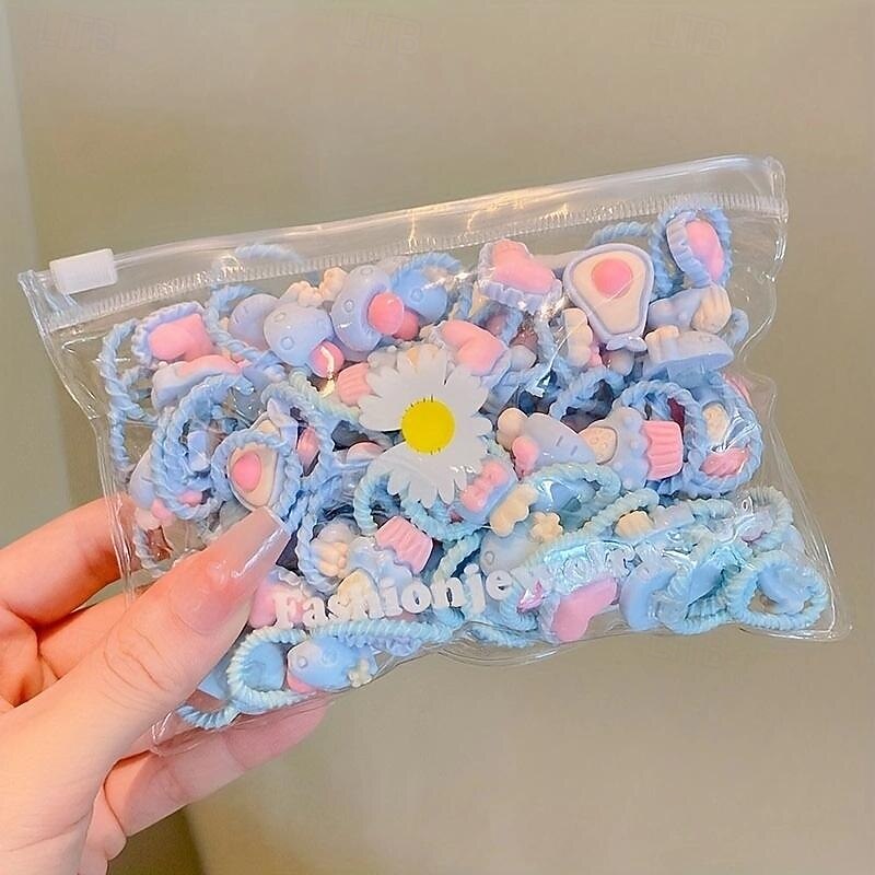 40pcs Cute Hair Tie Set - Colorful Elastic Bands for Women & Girls, Perfect for Ponytails & Braids3