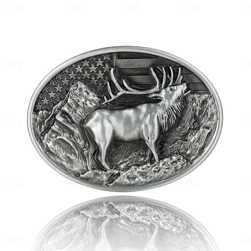 Men's Belt Buckle Buckle Silver Bronze Alloy Vintage Style Retro Vintage Reindeer Deer Daily Religious Celebrations