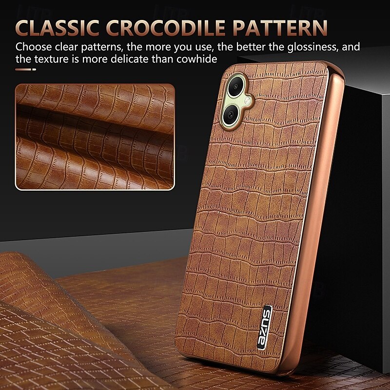 Phone Case For Samsung Galaxy S25 S24 S24 FE S23 Ultra Plus S22 Plus  Ultra A55 5G A35 5G A25 A15 A14 Back Cover Non-Yellowing Shockproof Retro Geometric Pattern TPU Plating PU Leather3
