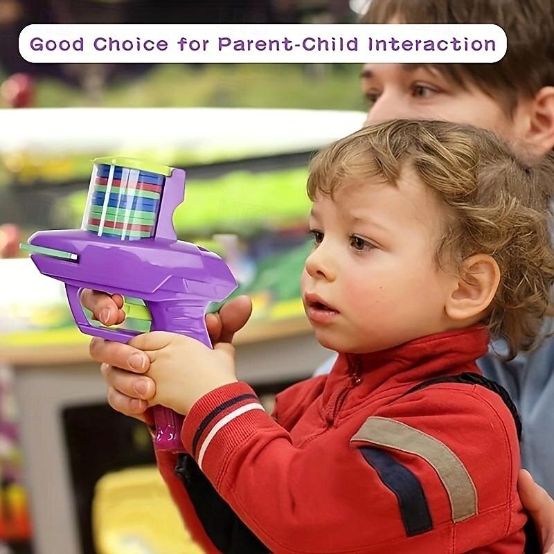 2pc Fun Foam Disc Blaster - Handheld Shooter with Soft Foam Discs for Indoor and Outdoor Play - Perfect Birthday Gift or School Class Prize for Boys and Girls3