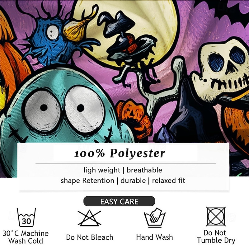 Halloween Men's Pumpkin Grimace Halloween Costumes Button Up Shirt Long Sleeve Casual Dark Party Evening Wear Fall Winter Spring & Summer Shirt Collar Button Up 3D Print Multi Color3