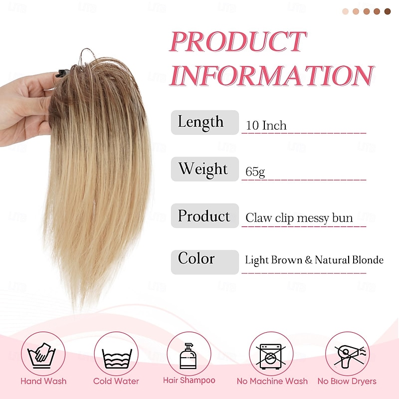 Ponytail Extension 10" Short Claw Clip in Pony Tails Clip on Ponytails for Women Messy Bun Hair Piece Synthetic Clip in Hair Extensions for Girls Daily wear2