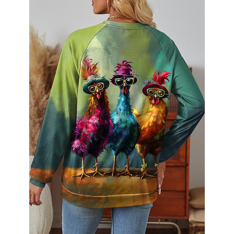 Women's Sweatshirt Graphic Abstract Street Dailywear Print Casual Crew Neck Long Sleeve Micro-elastic Fall Winter Comfrt Breathable Soft Fabric2