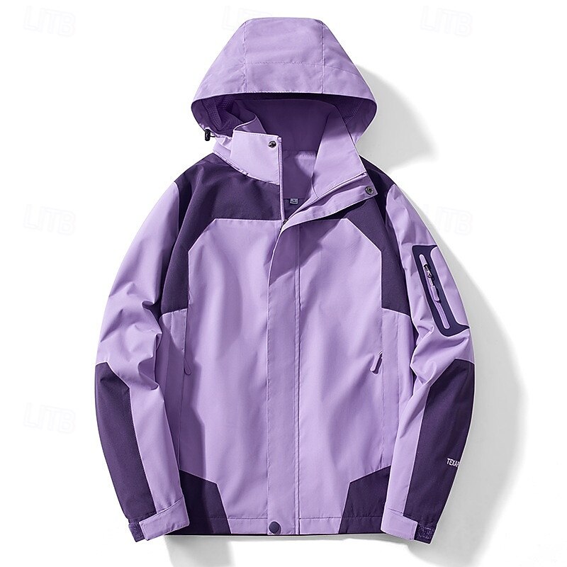 Women's Hiking Jacket Winter Outdoor Color Block Waterproof Windproof Multi-Pockets Front Zipper Lightweight Jacket Full Zip Camping / Hiking / Caving Winter Sports Black White Pink Purple Green
