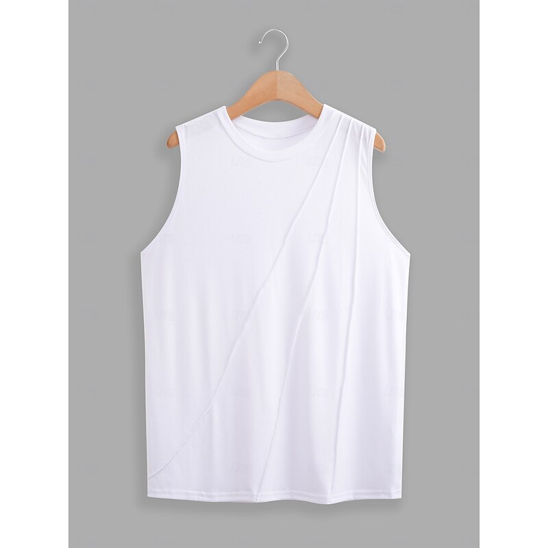 Women's Camisole Tank Top Sleeveless Round Neck White Asymmetrical Layered Elegant Draped Summer Spring Casual Workwear Regular Fit Versatile Top Clothing Apparel2