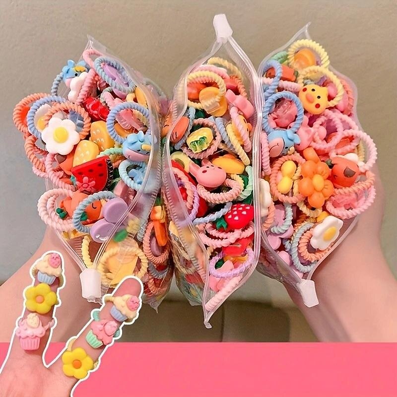 40pcs Cute Hair Tie Set - Colorful Elastic Bands for Women & Girls, Perfect for Ponytails & Braids2