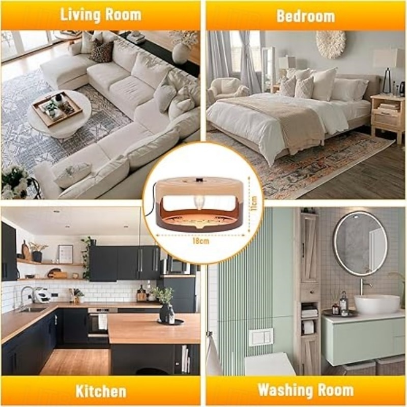 Flea Traps for Home – Indoor Pest Control Bed Bug Trap with 8 Sticky Discs, Non-Toxic and Safe for Pets and Kids3