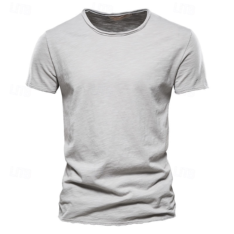 100% Cotton Men's T-shirt Fashion Cut Design Soild Tops Tees Short Sleeve Summer T Shirt For Men3