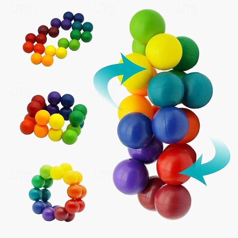 20pcs Sensory Fidget Toys - 3D Rotating Puzzle Ball, Relieve Stress And Anxiety, Creative Preschool Learning Activity, Birthday And Summer Party Gifts For Boys And Girls!4