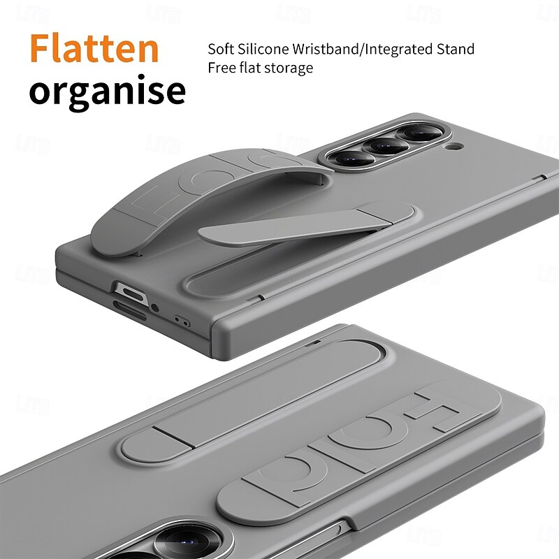 Phone Case For Samsung Galaxy Z Fold 7 Z Fold 6 Z Fold 5 Z Fold 4 Z Fold 3 Back Cover with Stand Holder with Screen Protector Full Body Protective Retro Armor PC Silicone3