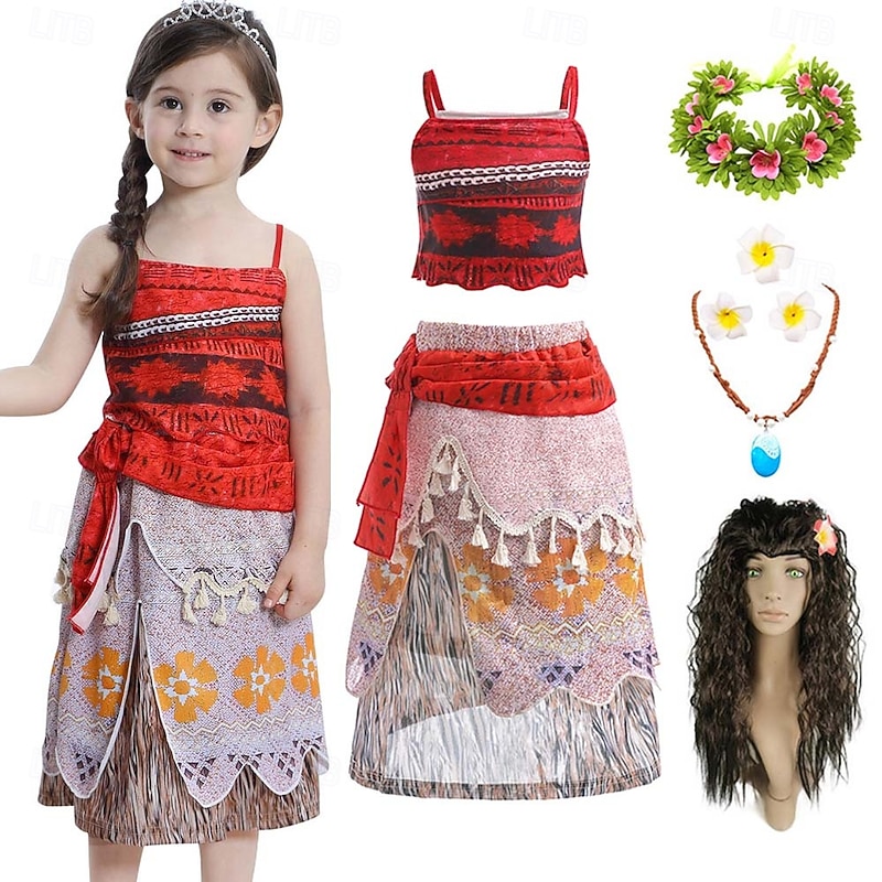 Princess Moana Cosplay Costume Outfits Vacation Movie Cosplay for Girls' Kid's Carnival Performance Party Beach