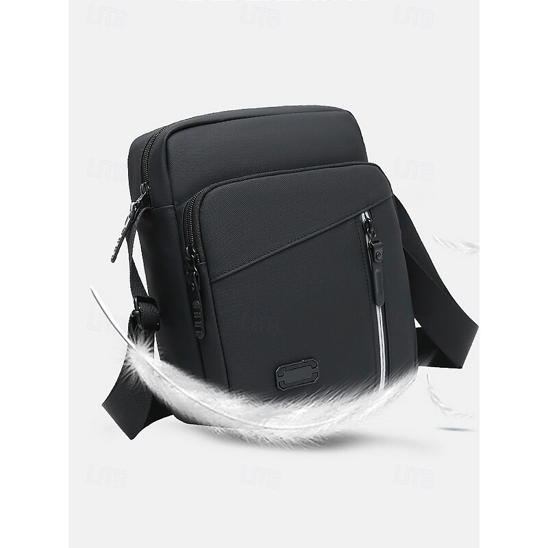 Men's Waterproof Crossbody Messenger Bag with Multiple Zipper Pockets – Durable Outdoor Travel Shoulder Bag in Olive Green4