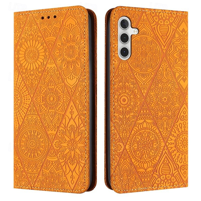 Phone Case For Samsung Galaxy S25 S24 S24 FE S23 S22 S21 Ultra Plus A55 5G A35 5G A25 A15 Back Cover with Stand Holder Magnetic Card Slot Retro PU Leather2