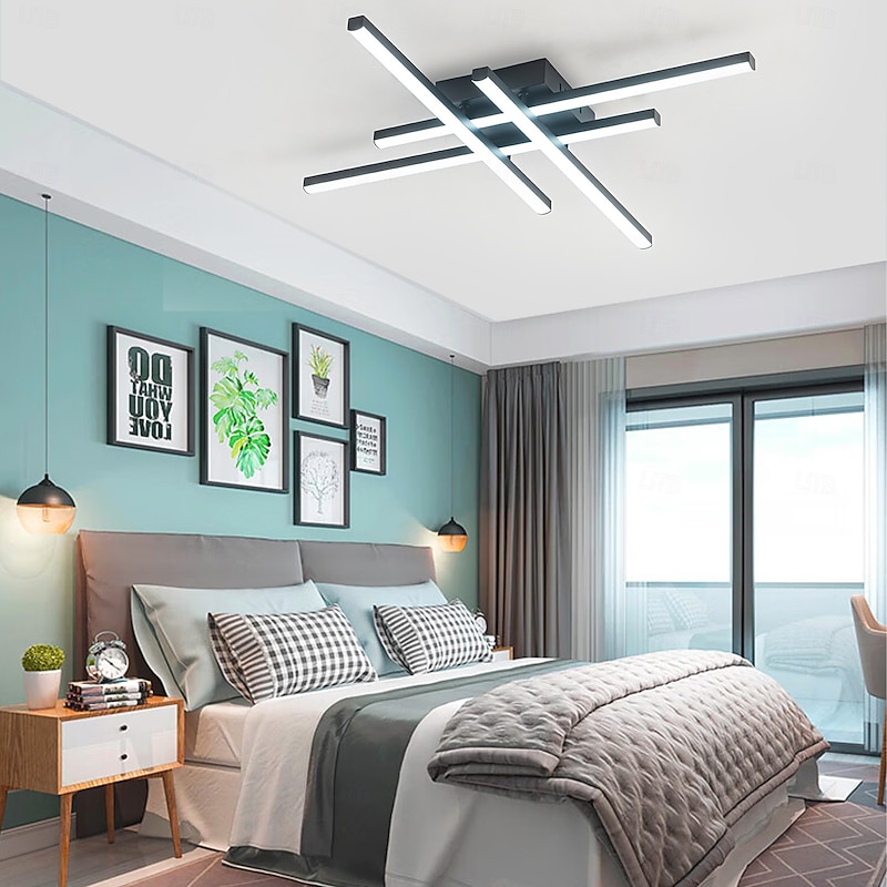 Modern Semi Flush Mount Ceiling Light Acrylic 4 Light LED Ceiling Lamp Nordic Sputnik Light Fixture for Living Room Dining Room Bedroom 110-240V3