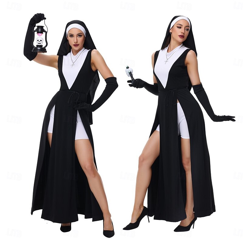 Nun Halloween Dress Party Costume Career Costumes Sexy Costume Adults' Women's Halloween Carnival Party Easy Halloween Costumes Dress Up