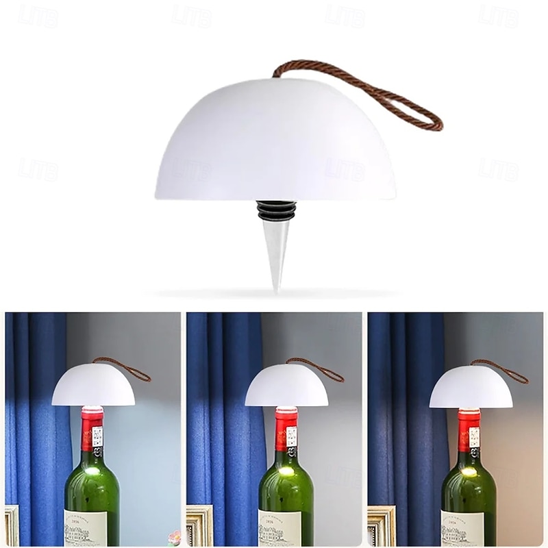 Wireless Bottle Lamp, 3 Color USB Rechargeable Wine Bottle Lights,Touch LED Wine Bottle Lamp with RGB Breathing Light for Bars Restaurants Fathers Day Birthday Christmas Gifts 1pc4