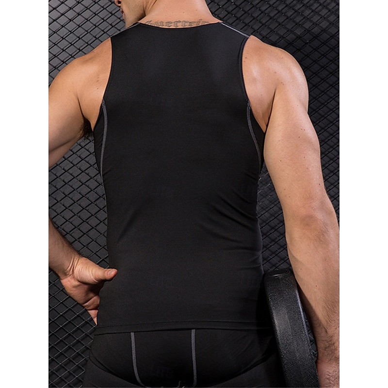 Men's Workout Tank Top Running Tank Top Gym Tank Top Sleeveless Vest / Gilet Casual Athleisure Solid Colored Quick Dry Soft Breathable Gym Workout Walking Jogging Sportswear Activewear Black White Red2