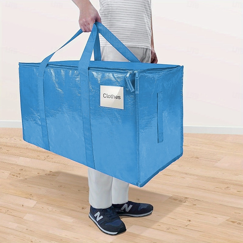 24 Gallon Extra Large Heavy Duty Foldable Moving Bags with Zipper And Stronger Handle, Can Be Carried And Moved, Foldable, Suitable For Moving, Traveling, Dormitory Storage, Waterproof Material