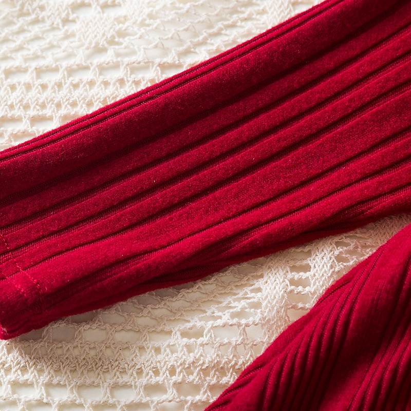 Girls' 3D Solid Color Dress Long Sleeve Summer Vacation Daily Holiday Beautiful Sweet Little Kids(4-7ys) 4-7 Years Sweater Dress Casual Dress Knee-length Regular Fit4