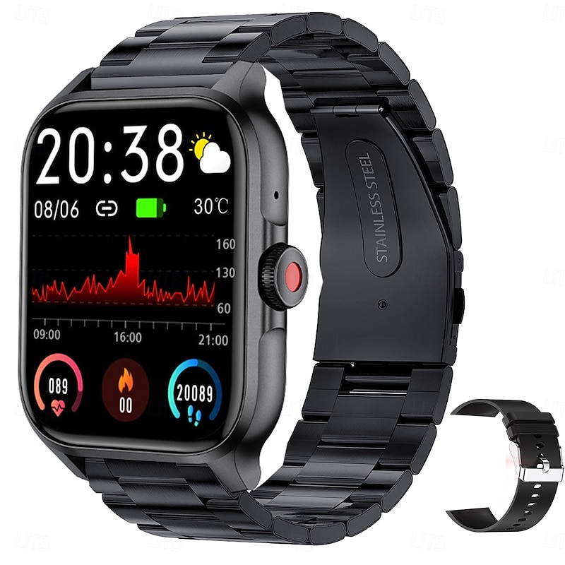 iMosi QX15 Smart Watch 1.85 inch Smartwatch Fitness Running Watch Bluetooth Pedometer Call Reminder Activity Tracker Compatible with Android iOS Women Men Hands-Free Calls Waterproof Media Control