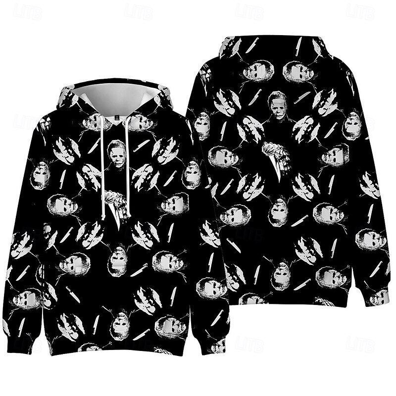 Halloween Michael Myers Hoodie Print Graphic For Couple's Men's Women's Adults' Halloween Carnival Masquerade 3D Print Casual Daily2