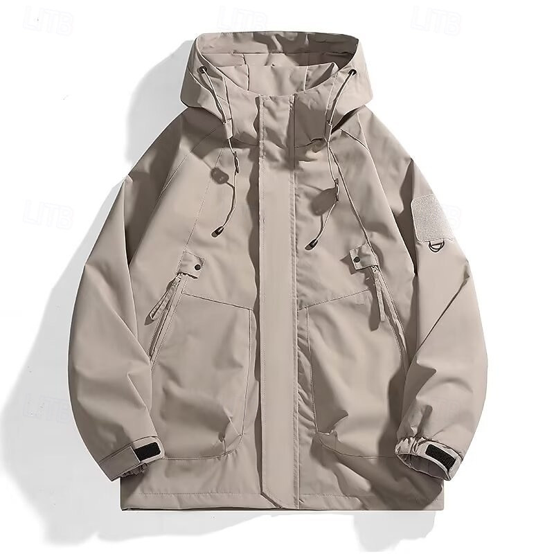 Men's Softshell Jacket Hiking Jacket Outdoor Windproof Water Resistant Windbreaker Jacket Traveling Black Purple Brown Green Khaki3