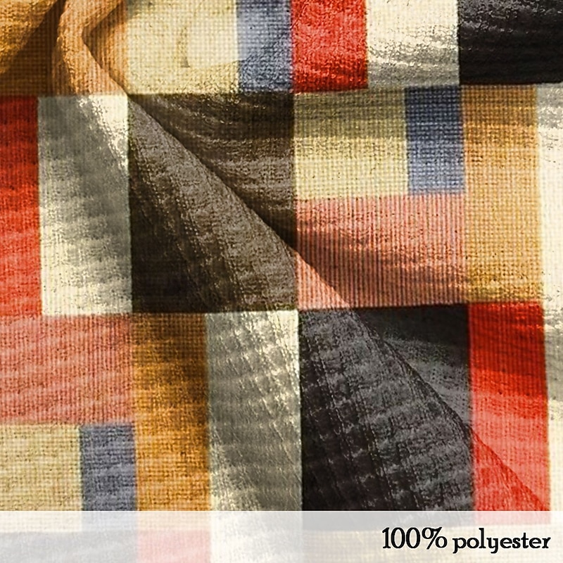 Men's Plaid Waffle Polo Shirts Golf Shirt Long Sleeve Polo Shirts Collared Shirts Vintage Casual Vacation Wear Formal Wear Festival Wear Buttons 3D Print Spring Fall Winter Multi Color3