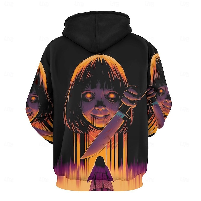 Horror Movie Killer Hoodie Pullover Halloween 3D Front Pocket Graphic For Couple's Men's Women's Adults' Halloween Carnival Masquerade 3D Print Party Casual Daily3